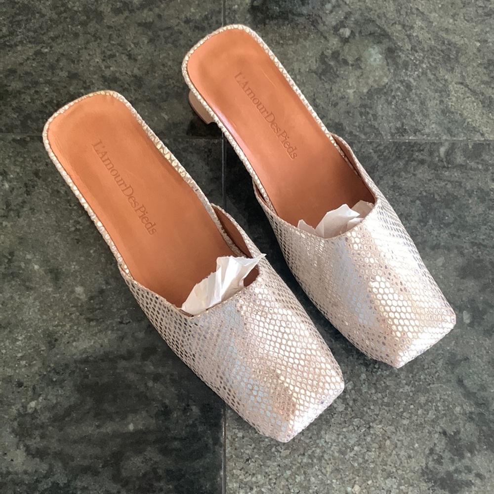 Lightly used L’AmourDespieds silver sandals